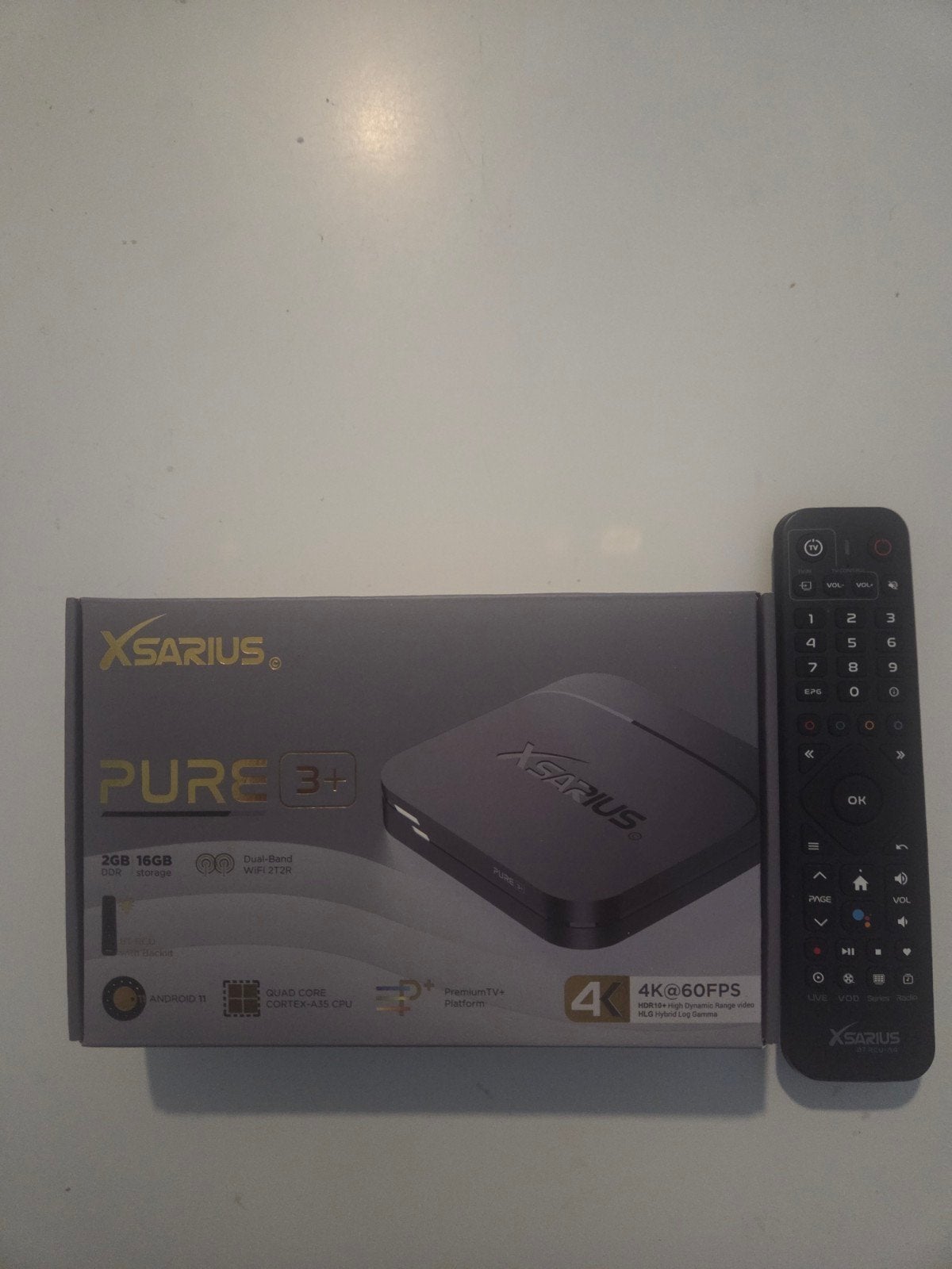 Xsarius Pure 3+ 4K UHD Android TV Box, Ophalen of Verzenden, Zo goed als nieuw, HDMI, Minder dan 500 GB