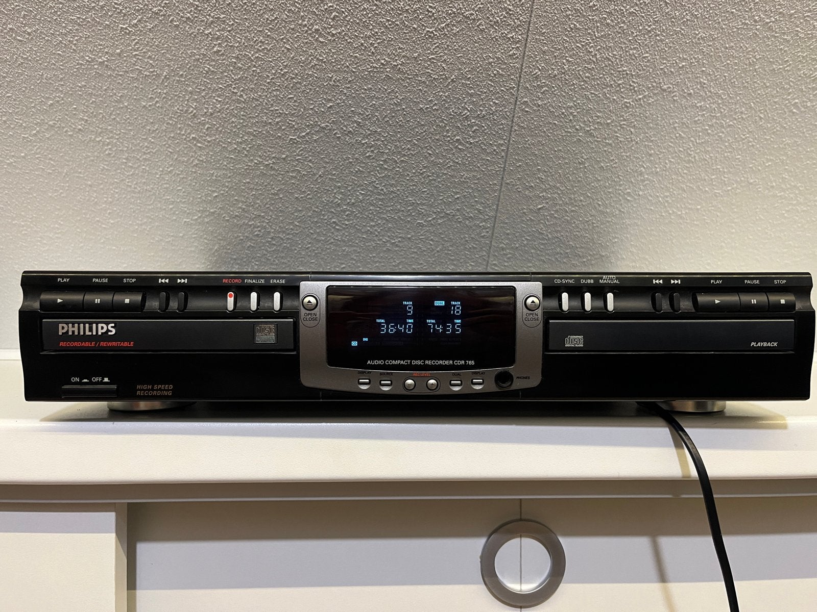 Philips Audio Compact Disc Recorder CDR 765, Audio, Tv en Foto, Cd-spelers, Ophalen of Verzenden, Gebruikt, Philips