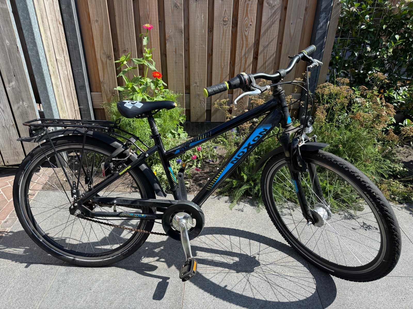 Noxon fiets - Zwart/Blauw - Gebruikt, Gebruikt, Velgrem, Versnellingen, 53 tot 57 cm