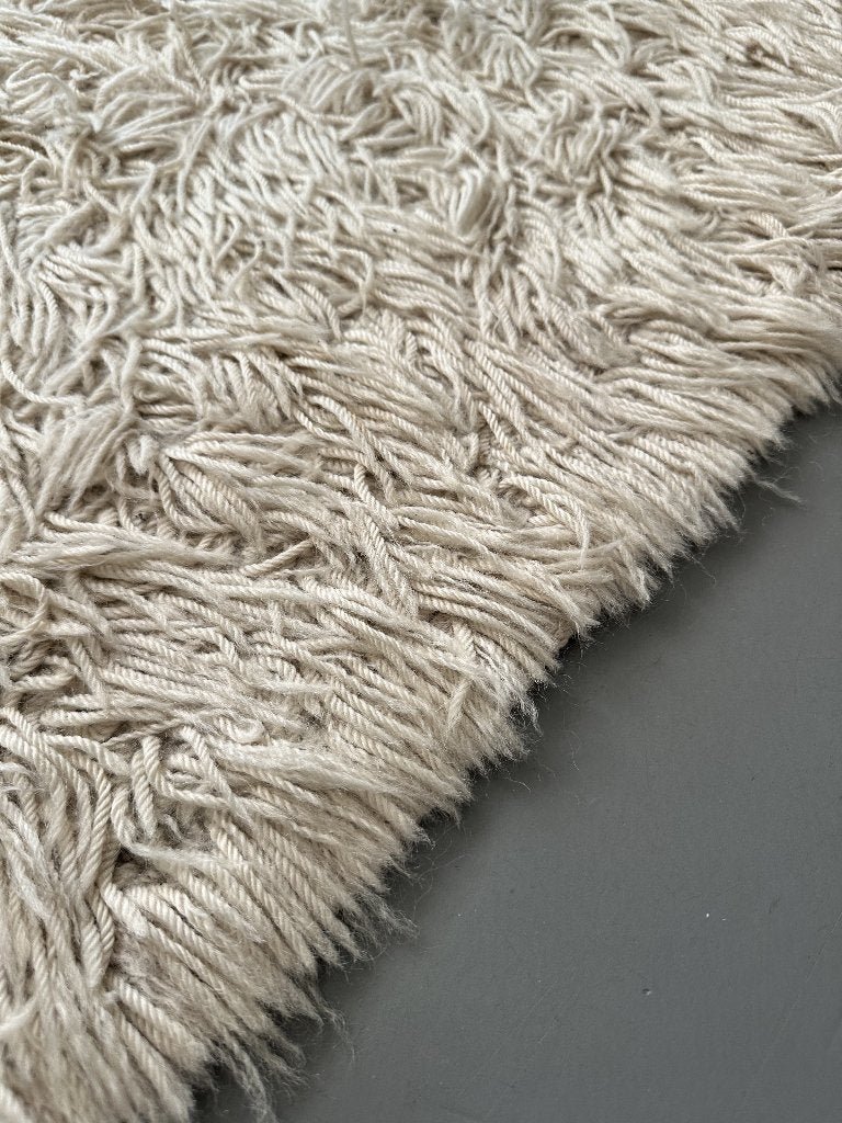 Wollen vloerkleed Vitten (Ikea), Ophalen, Gebruikt, 200 cm of meer, Crème
