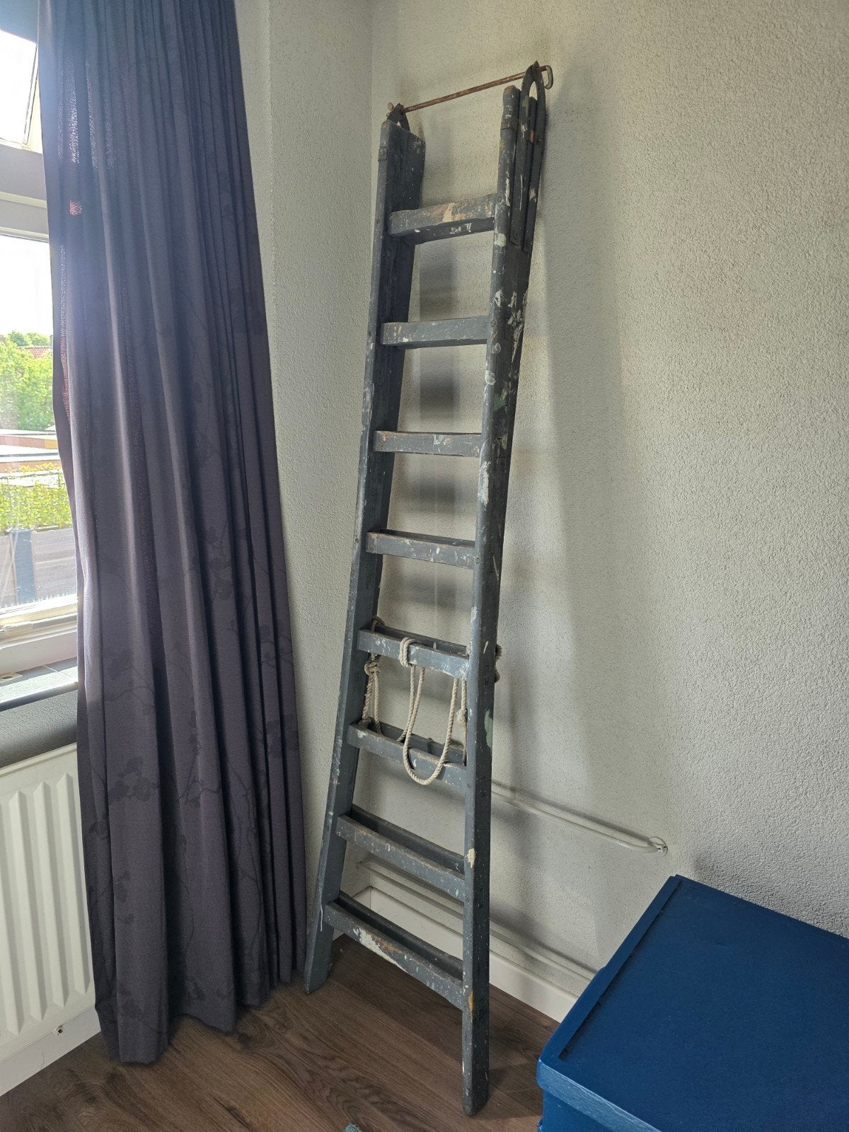 Brocante schildersladder in originele staat, Ophalen