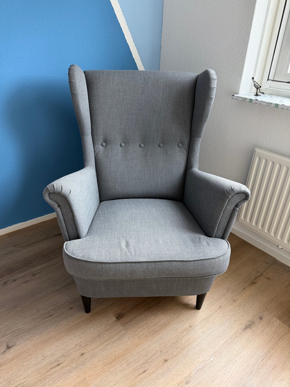 Nette Strandmon fauteuil IKEA te koop, Huis en Inrichting, Fauteuils, Ophalen, Gebruikt, 75 tot 100 cm, Stof