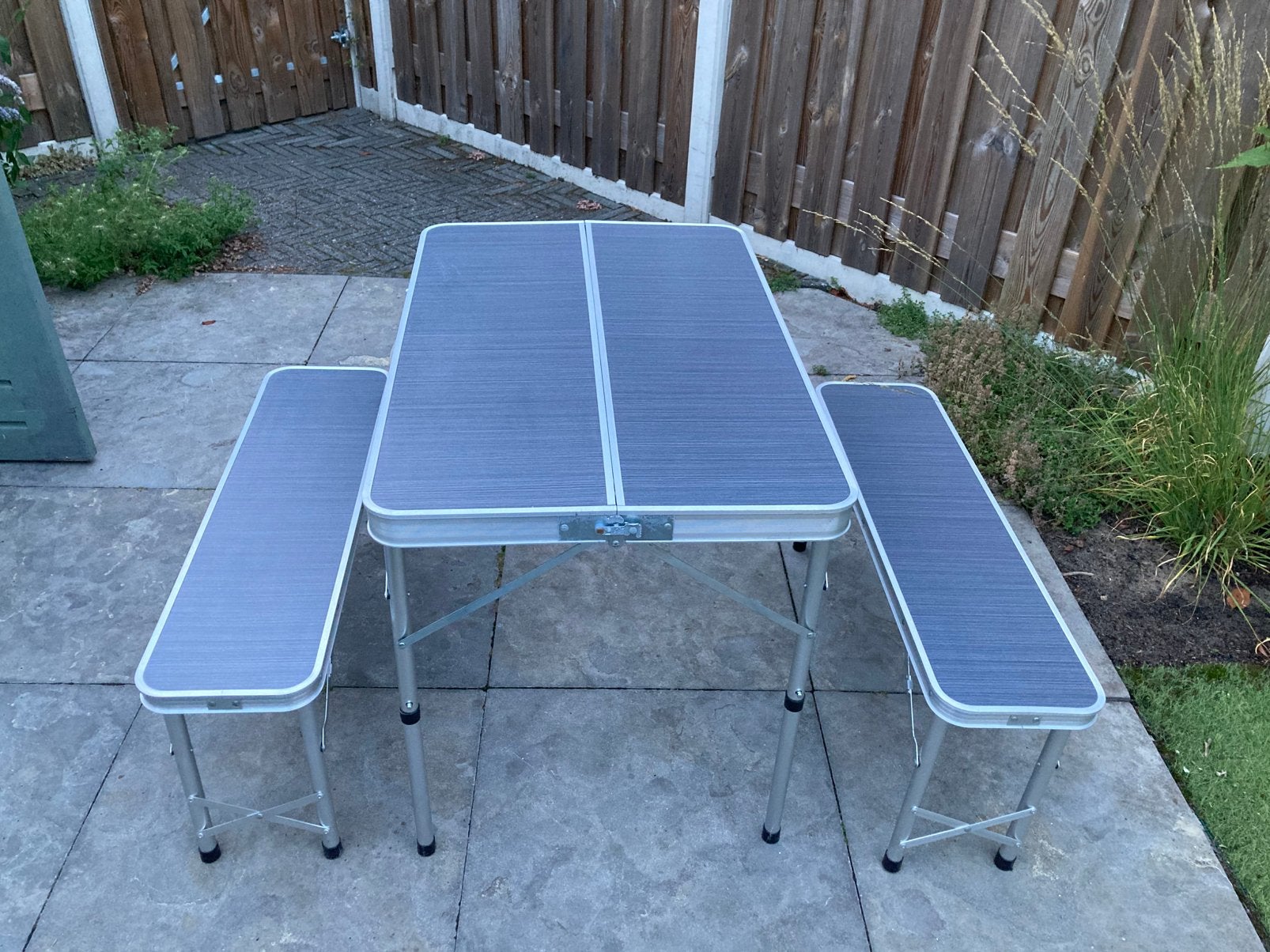 ML Picknicktafel met Banken Opvouwbaar, Caravans en Kamperen, Kampeermeubelen, Ophalen, Zo goed als nieuw, Campingtafel