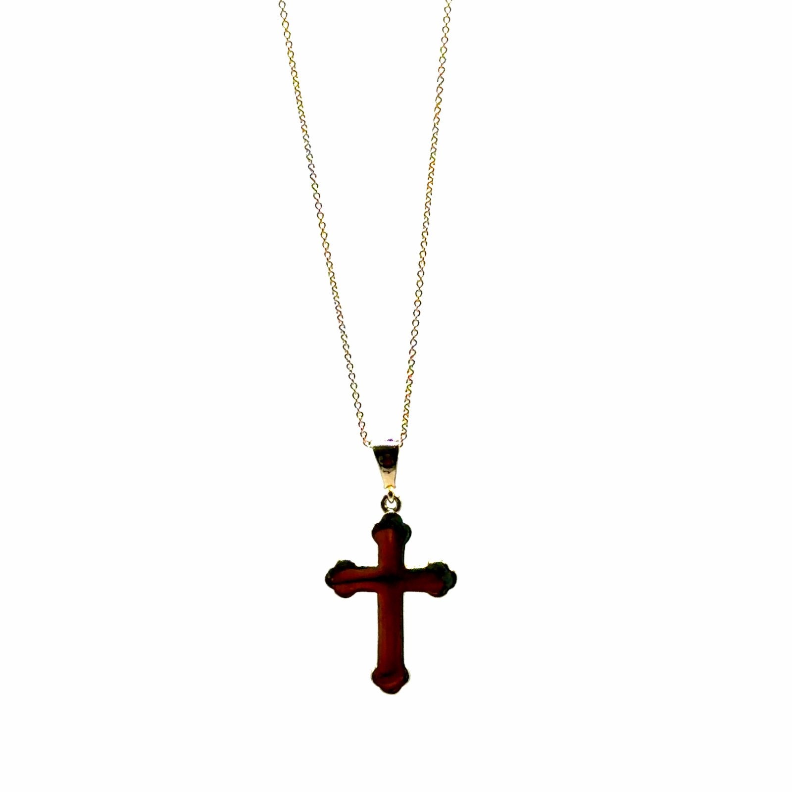 Gouden ketting met kruis hanger - 14K goud, Met hanger, W, Nieuw, Ophalen of Verzenden
