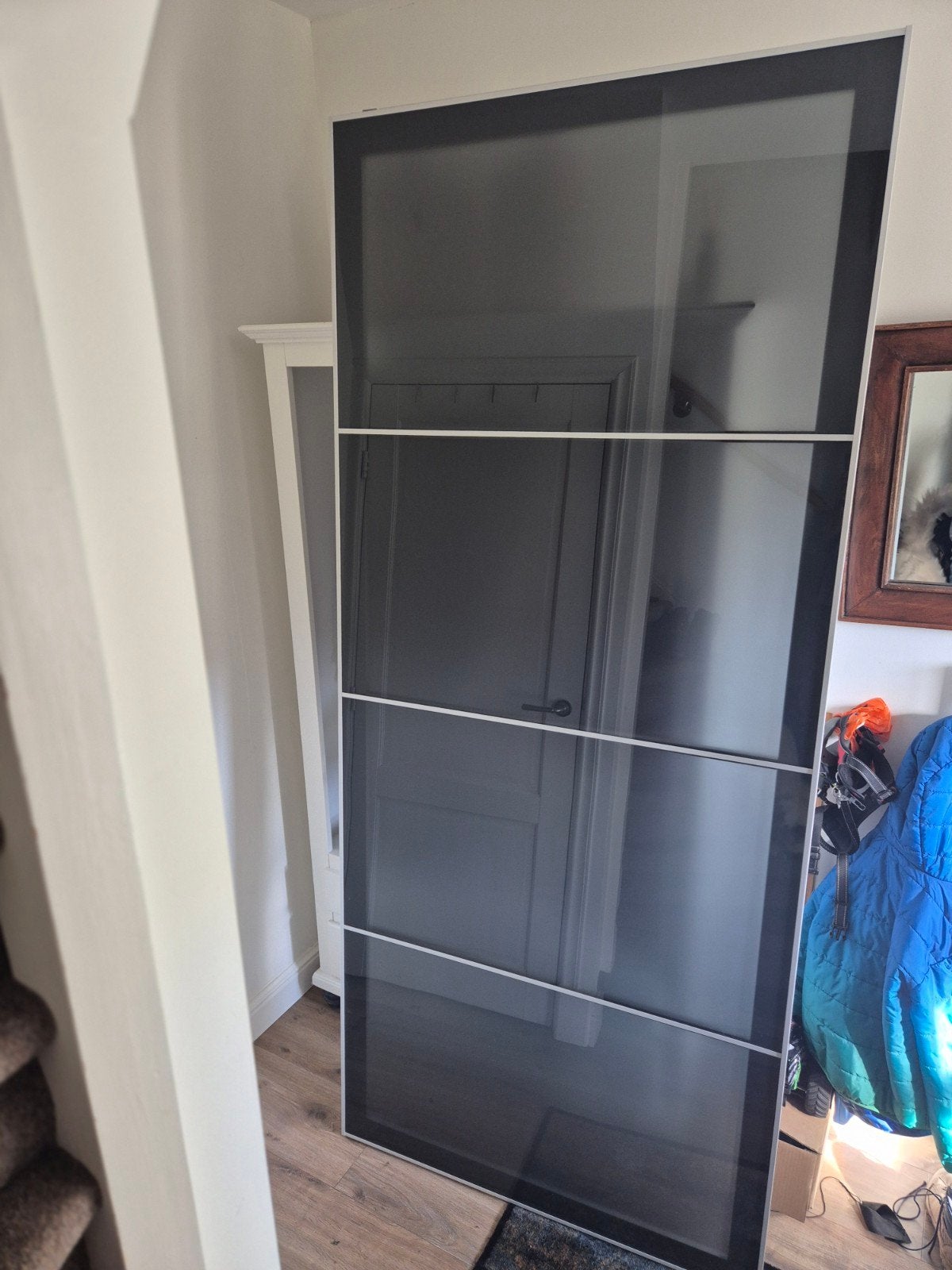 Ikea Paxkast schuifdeuren (236x200), zwart doorzichtig glas, Ophalen, Gebruikt, 200 cm of meer, Glas