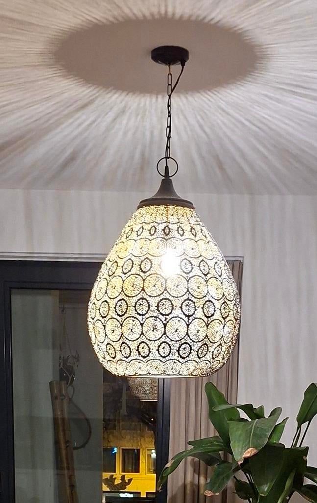 Marokkaanse hanglamp Woonexpress, zwart/goud, Huis en Inrichting, Lampen | Hanglampen, 50 tot 75 cm, Marokkaans, Ophalen of Verzenden
