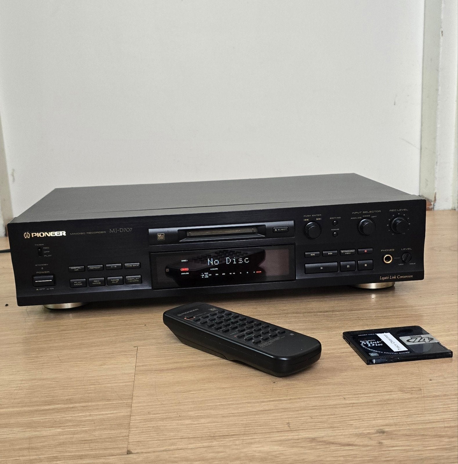Pioneer MJ-D707 Minidisc Recorder met afstandsbediening, Audio, Tv en Foto, Ophalen of Verzenden