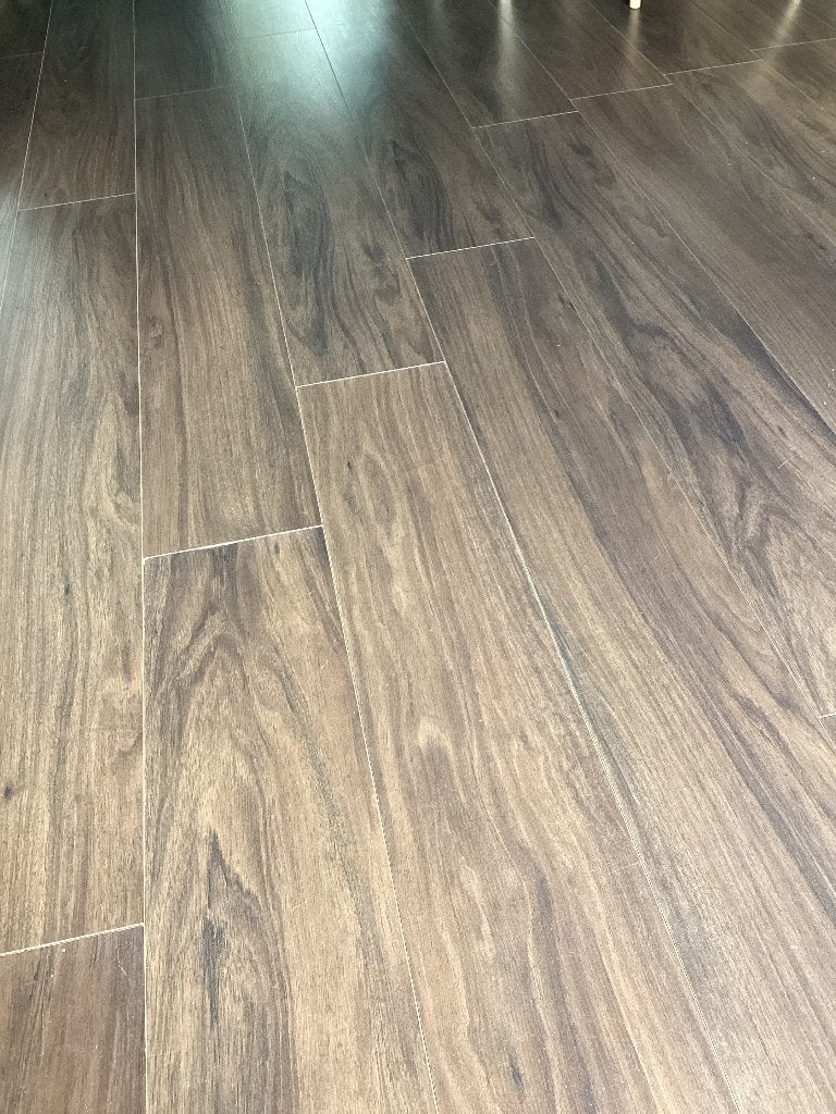 Donker eiken laminaat vloer ongeveer 40m2, Ophalen, Gebruikt, 50 tot 150 cm, 10 m² of meer