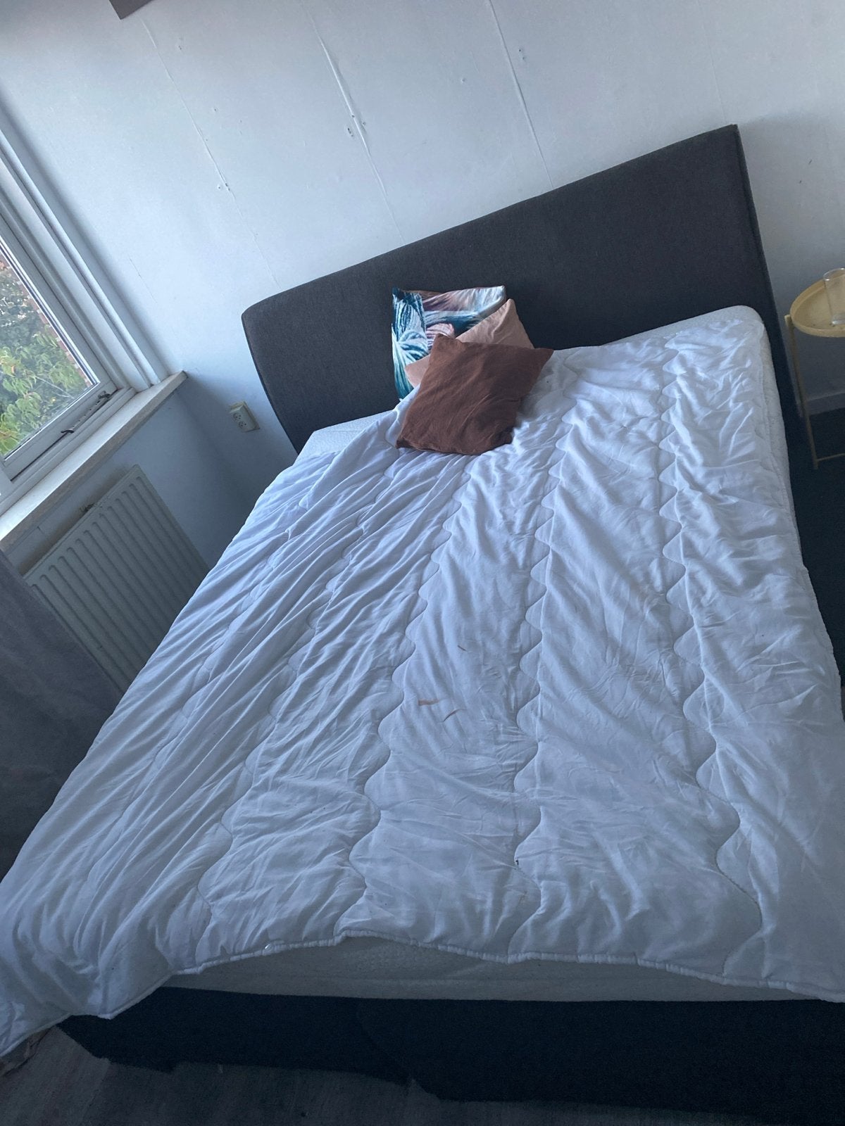Tweepersoons boxspring kan nog ronde mee antresiet, Zwart, Tweepersoons, Zo goed als nieuw, 200 cm