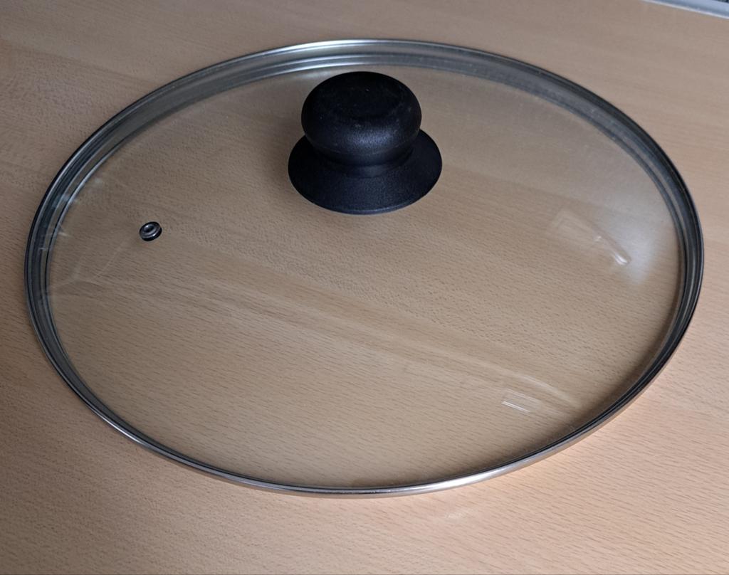 Zgan deksel van een Sola wokpan 32 cm doorsnede, Ophalen of Verzenden, Zo goed als nieuw, Glas, Overige typen