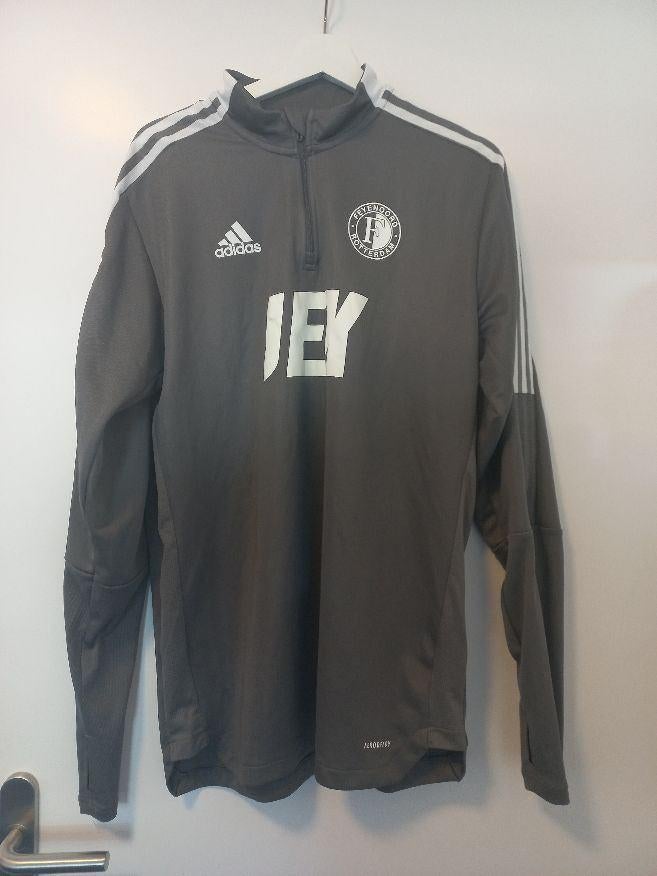Feyenoord trainings overshirt/jack met kleine rits grijs M L, Ophalen of Verzenden, Zo goed als nieuw, Feyenoord, Shirt