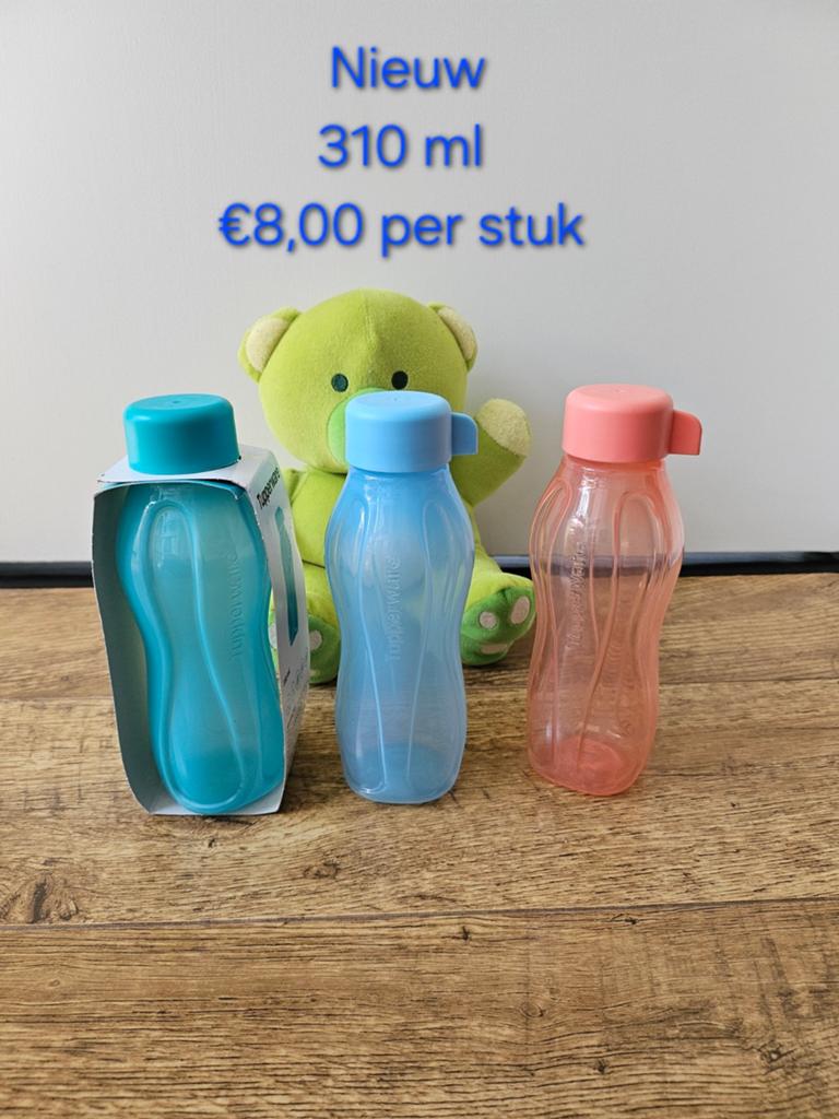 Tupperware nieuwe 310 ml flesjes draaidop, Ophalen of Verzenden, Nieuw, Groen, Beker of Kan