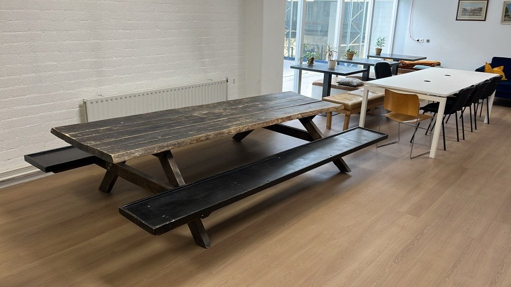 Gratis af te halen Picknicktafel, Tuin en Terras, Ophalen, Gebruikt, Rechthoekig, Hout