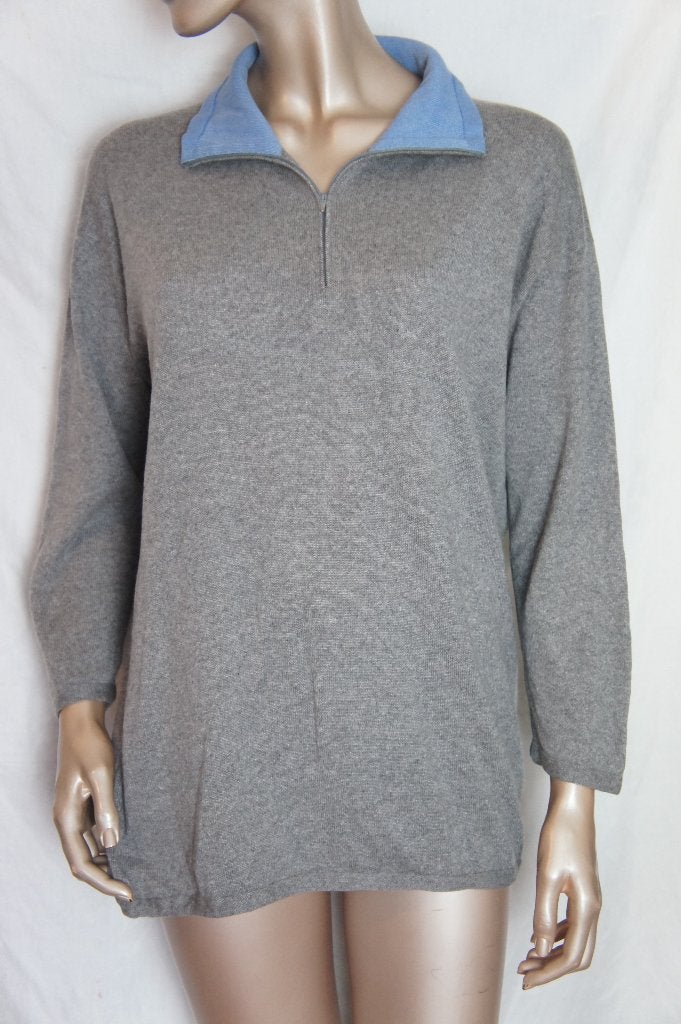 Trui maat S ( valt mt L) CASHMERE ZIJDE, Verzenden, Zo goed als nieuw, Maat 38/40 (M), Grijs