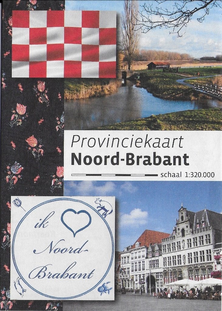 pvr8 Provinciekaart ( plattegrond ) Noord - Brabant, 2000 tot heden, Ophalen of Verzenden, Nederland, Landkaart