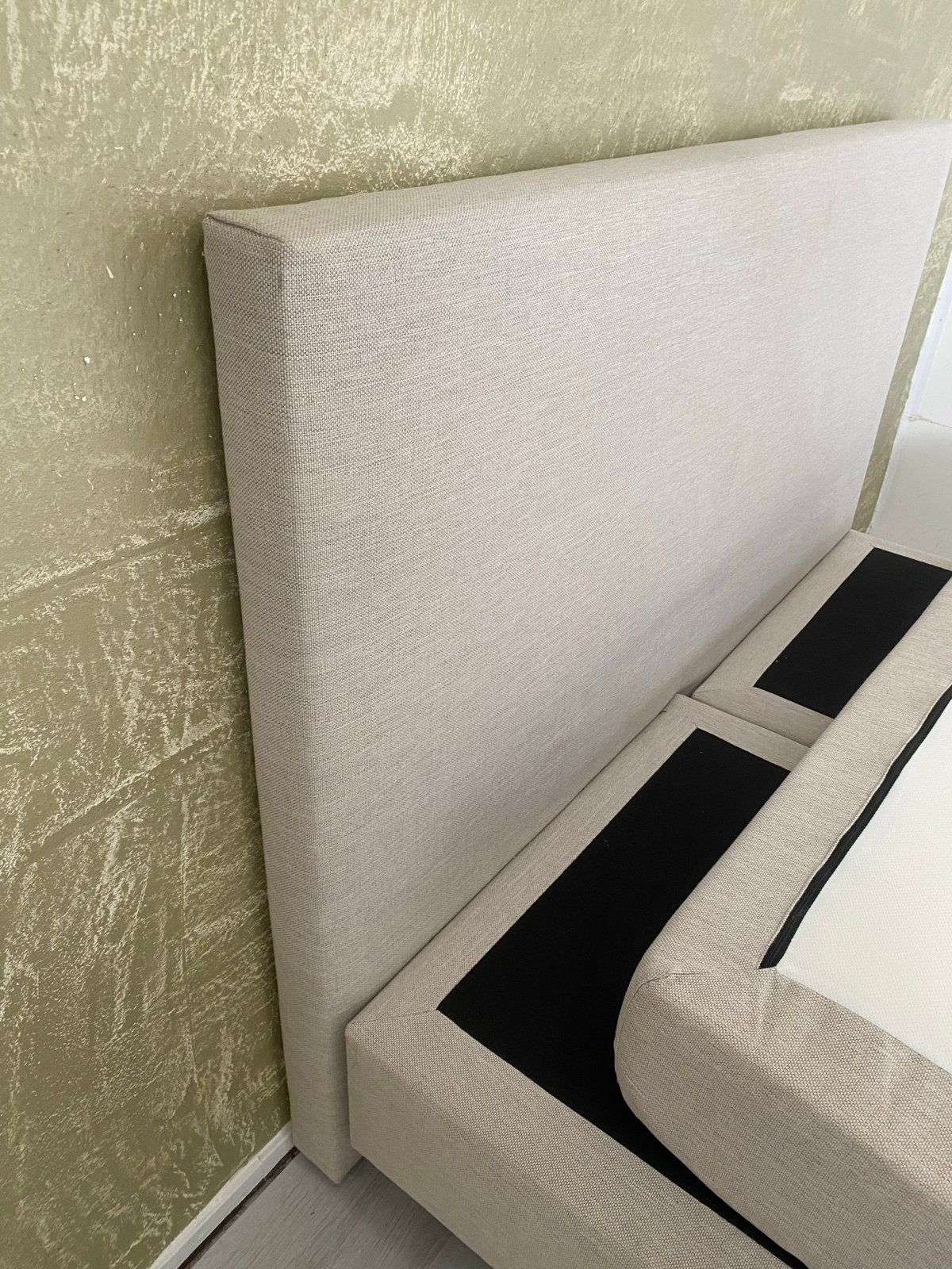 Beige Hoofdbord 140 cm breed, 100 cm hoog, Huis en Inrichting, Slaapkamer | Bedden, Ophalen, Gebruikt, Beige, Tweepersoons