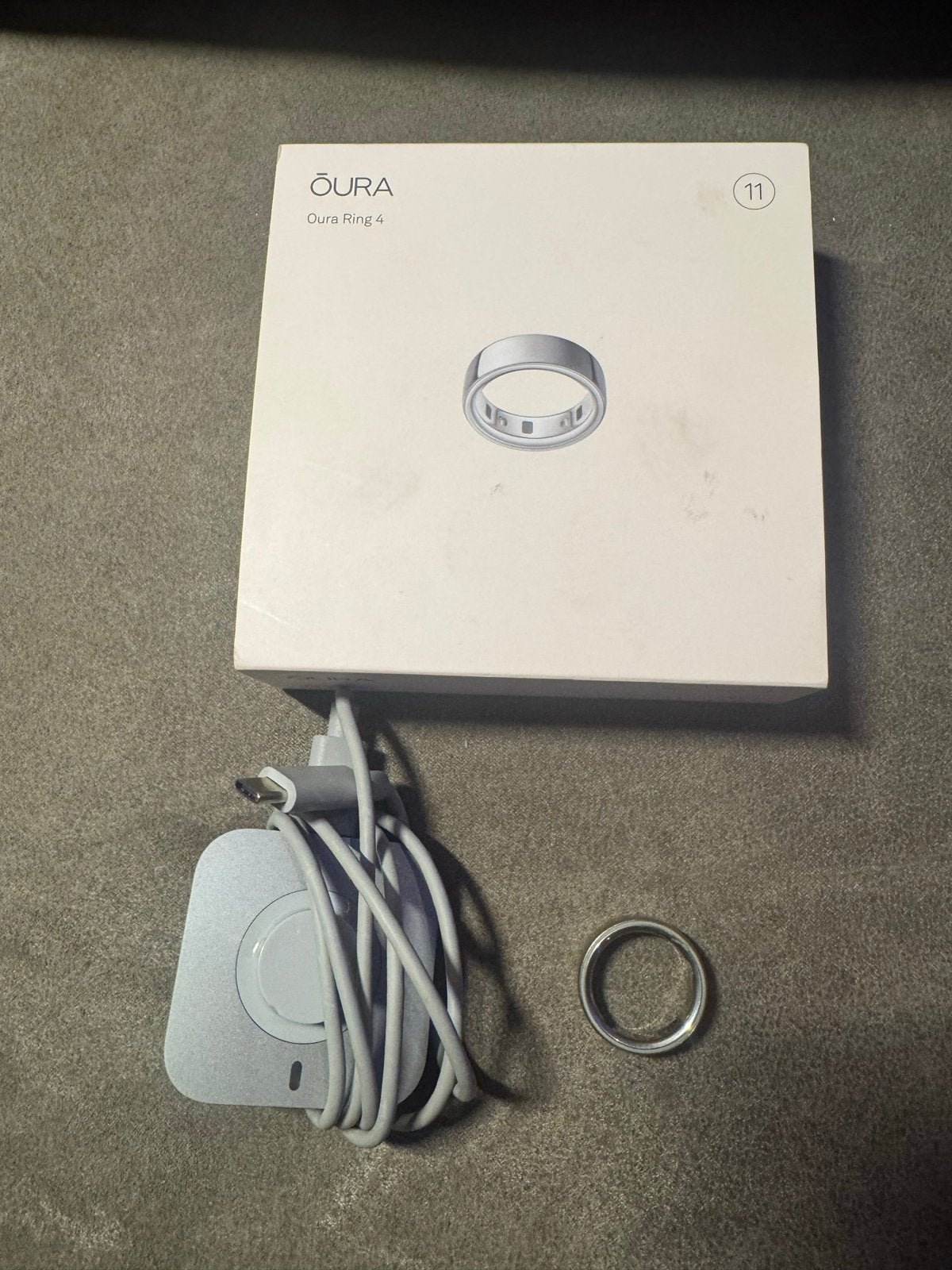 Oura Ring 4 Zilver - Maat 11 - Smartring, IOS, Ophalen of Verzenden, Zo goed als nieuw, Waterdicht