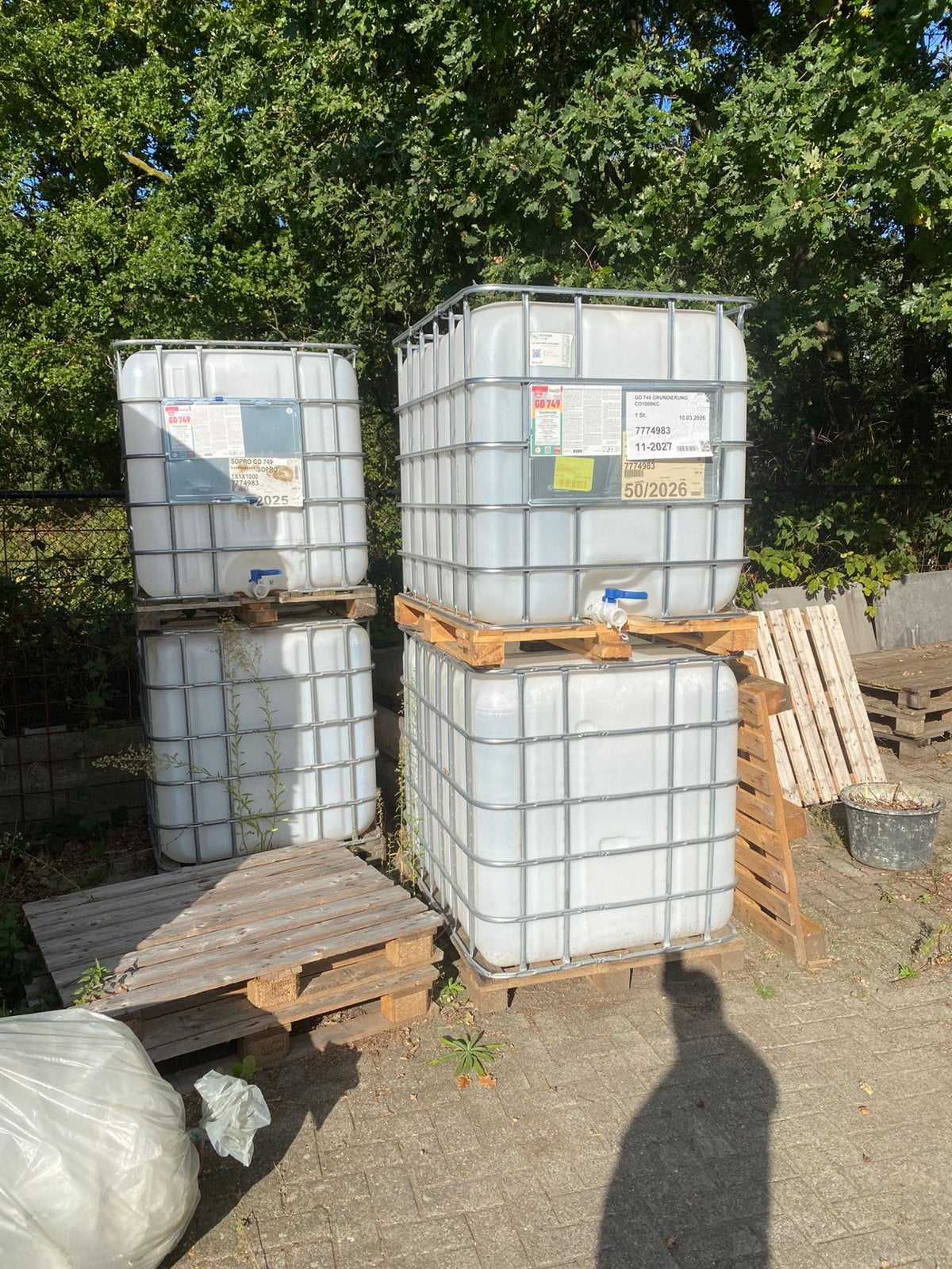 IBC Containers 1000 liter 4 stuks, 100 cm of meer, 60 cm of meer, Ophalen of Verzenden, Zo goed als nieuw