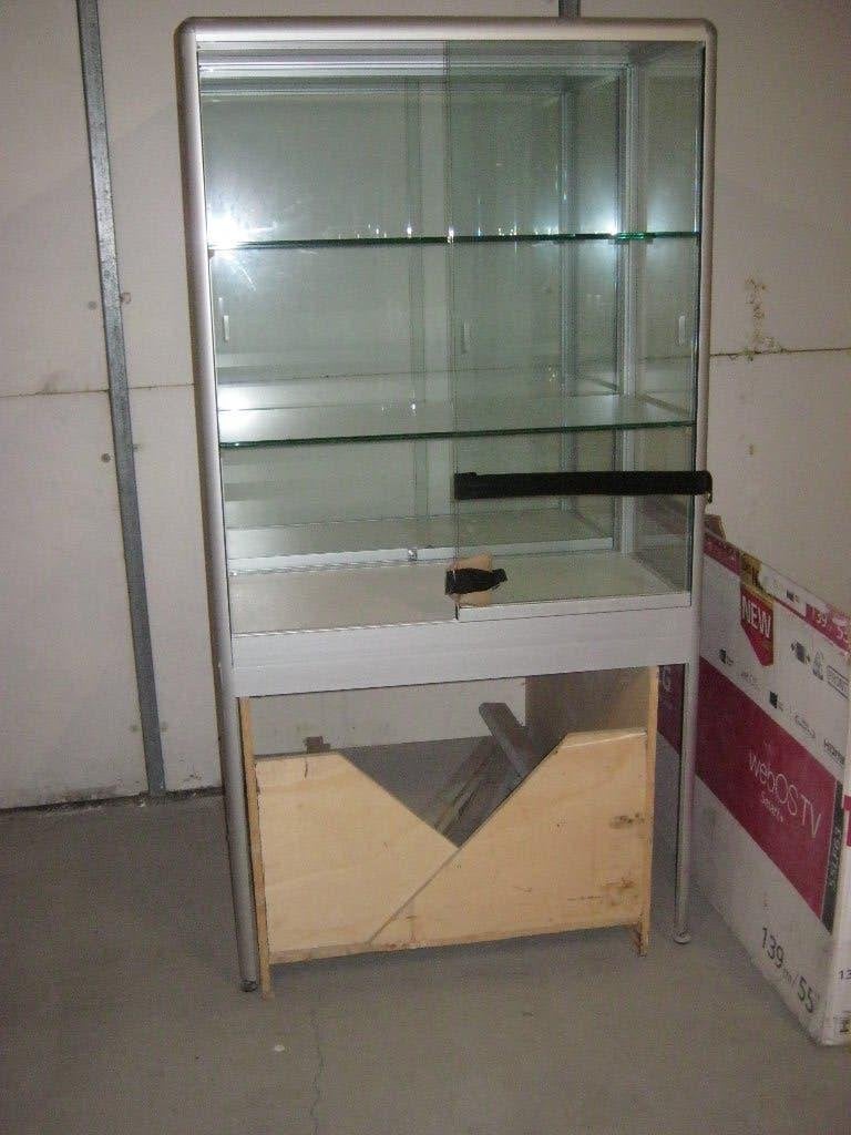 Glazen Vitrinekast 100x50 met Schuifdeuren en 2 Legplanken, Huis en Inrichting, Kasten | Vitrinekasten, Ophalen, 100 tot 150 cm