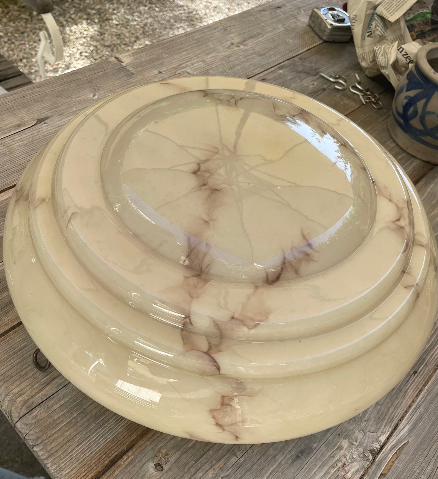 Art deco plafonniere opaalglas 40cm grootte, Antiek en Kunst, Ophalen of Verzenden