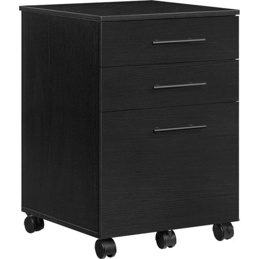 Ladeblok Zwart - Bureau Met Slot 3 Lades-55x45x39cm-2Kleur, Minder dan 50 cm, Ophalen of Verzenden, Zo goed als nieuw, 3 of 4 laden