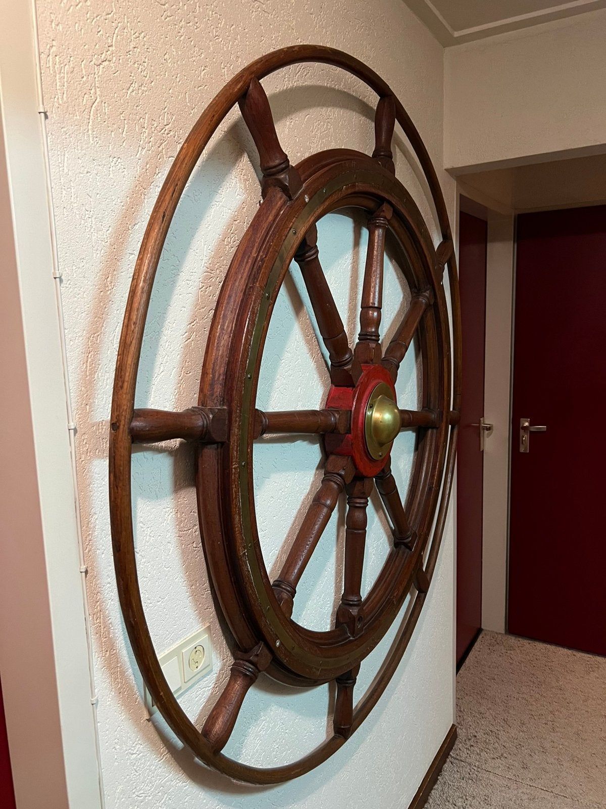 Indrukwekkend groot en mooi SCHEEPSSTUURWIEL diameter 150 cm, Antiek en Kunst, Ophalen