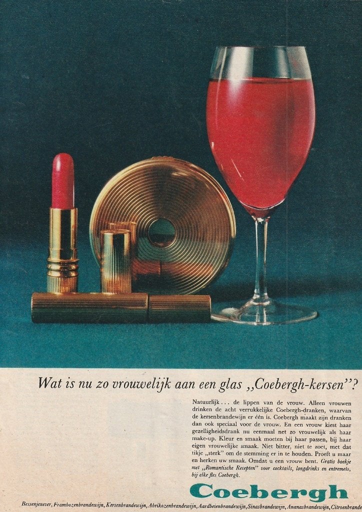 Retro reclame 1964 Coebergh brandewijn natuurlijk vrouwelijk, Verzenden, Overige typen