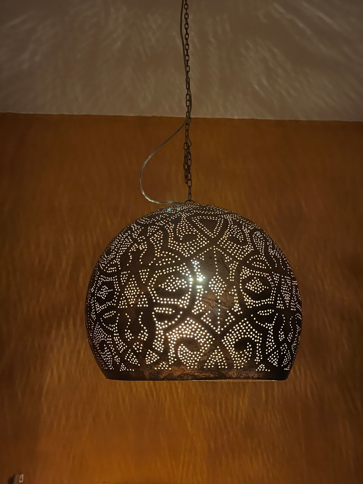 Ronde filigrain hanglamp XL, Huis en Inrichting, Lampen | Hanglampen, Ophalen, Zo goed als nieuw