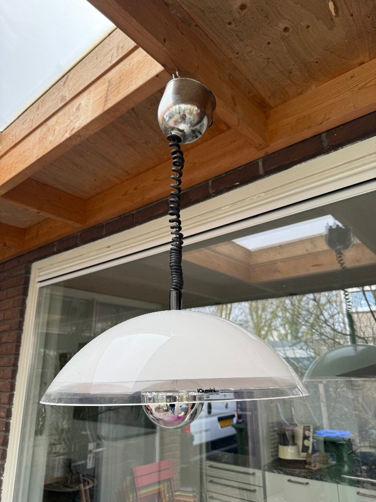 I Guzzini Baobab hanglamp Hoogteverstelbaar, Ophalen, Kunststof, Gebruikt, Vintage retro Italiaans