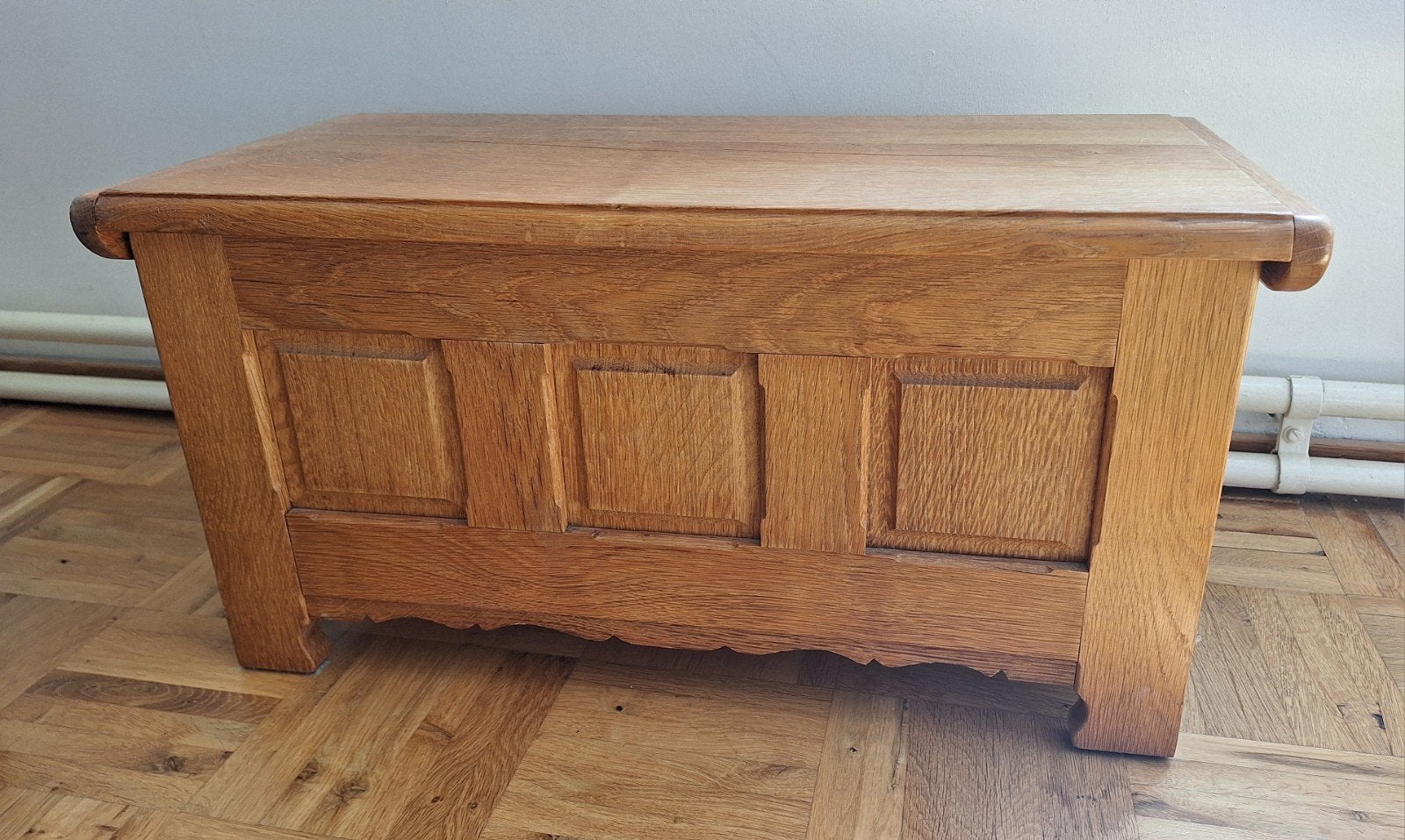 Kleine dekenkist massief eiken, Huis en Inrichting, Woonaccessoires | Kisten, Ophalen, Eikenhout, 50 tot 100 cm, Minder dan 50 cm