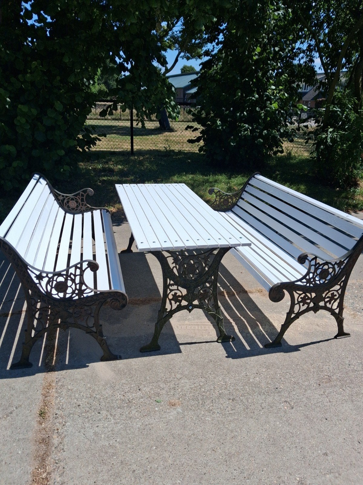 Te koop: gietijzeren tuinset., Ophalen, Overige materialen