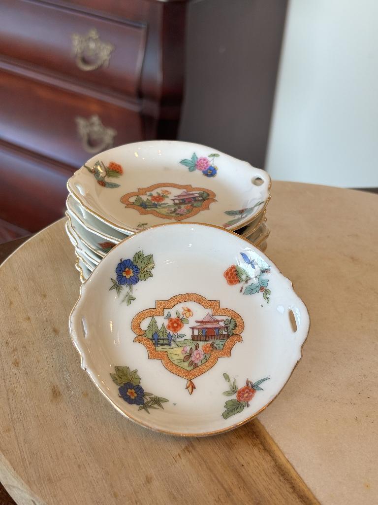 Antieke Vintage Royal Vienna kleine bordjes - set van 7, Antiek en Kunst, Antiek | Porselein, Ophalen of Verzenden
