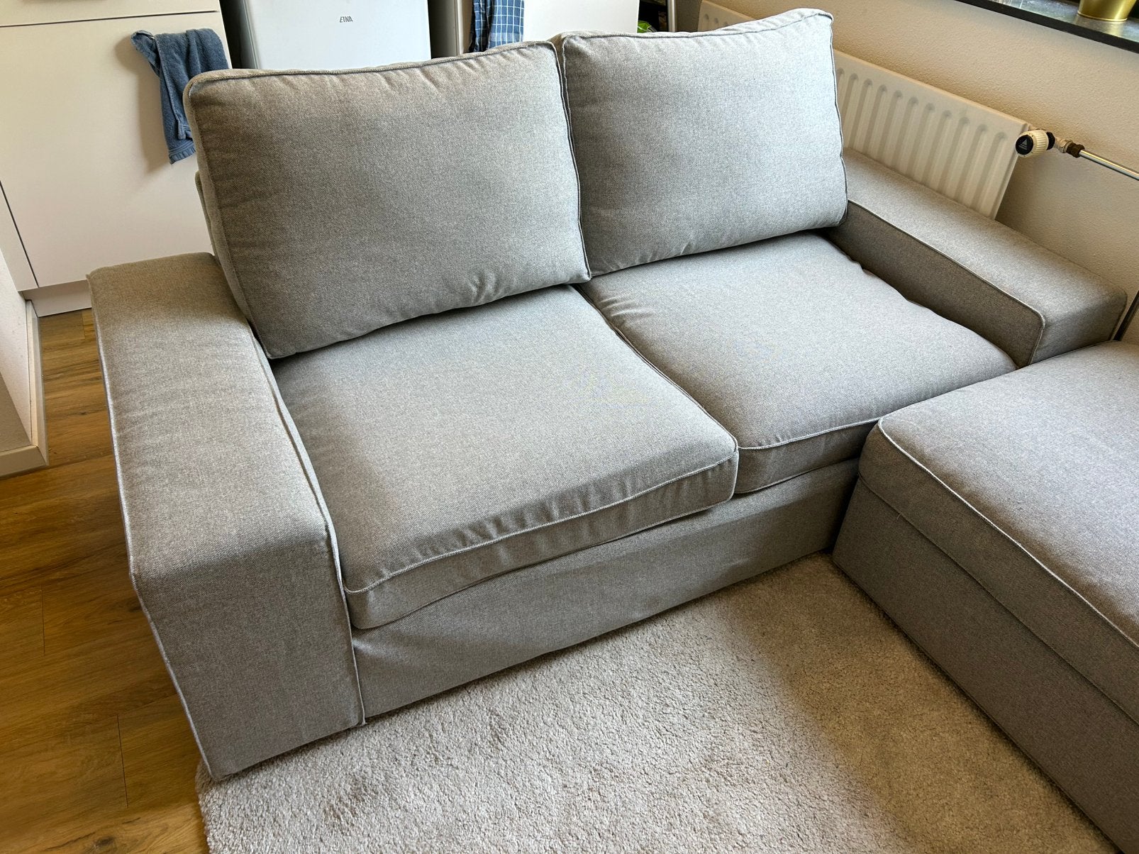 IKEA KIVIK 2-zitsbank + voetenbank met opbergruimte, Ophalen, Zo goed als nieuw