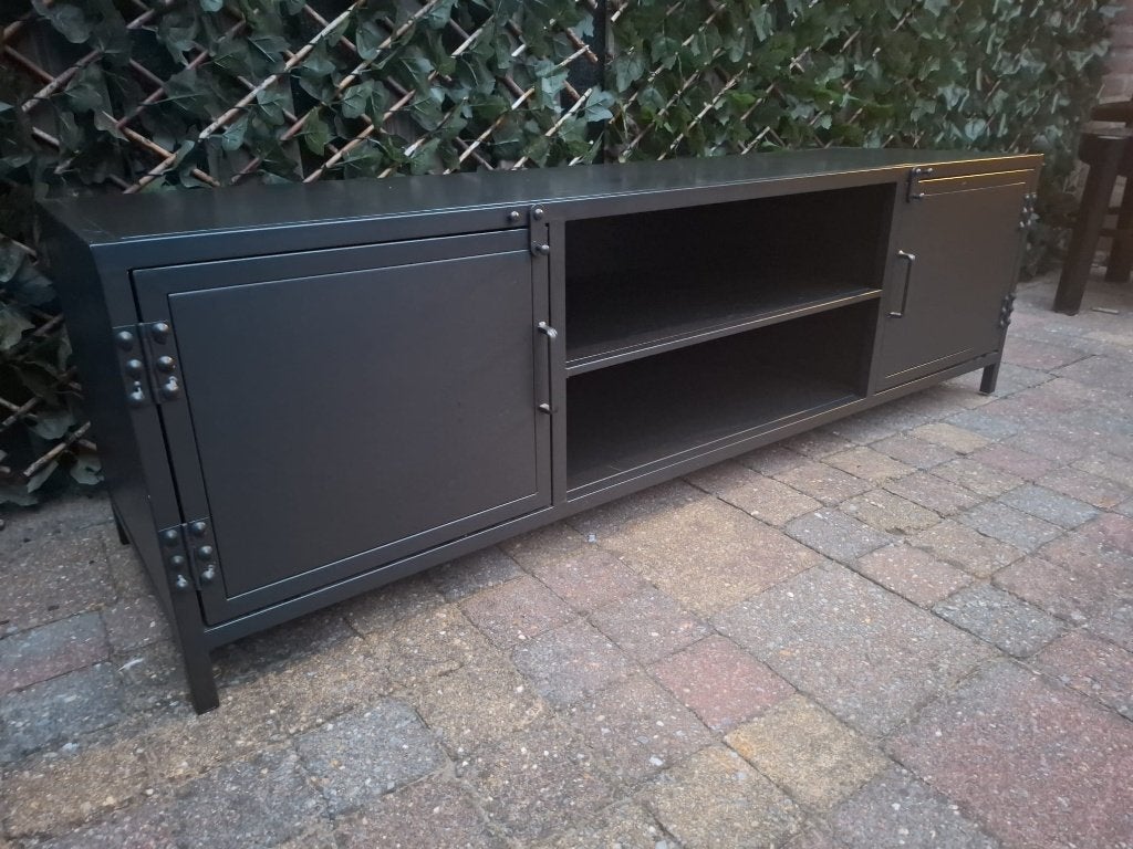 tv kast industrieel Metaal, Ophalen, 100 tot 150 cm, Zo goed als nieuw, Minder dan 100 cm