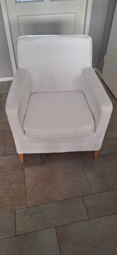 Karlstad witte fauteuil Ikea, Ophalen of Verzenden, Gebruikt, 75 tot 100 cm, Minder dan 50 cm