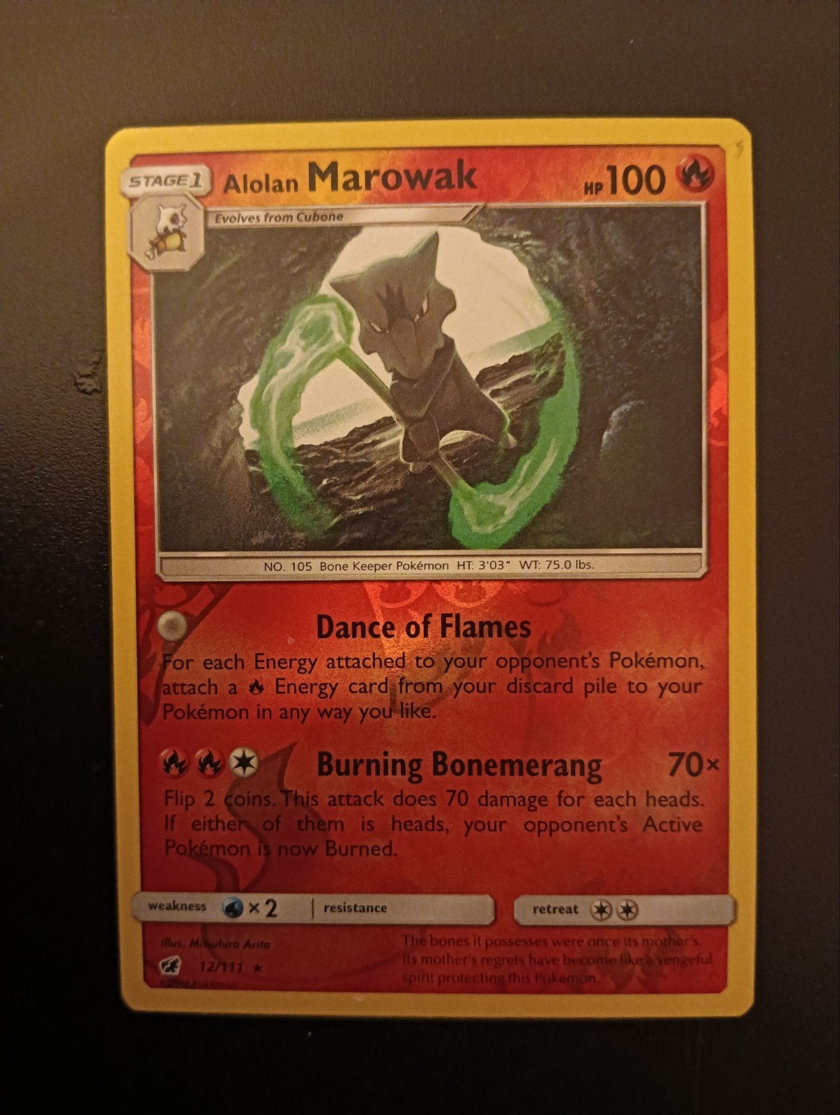 Alolan Marowak reversed Crimson Invasion NM, Ophalen of Verzenden, Zo goed als nieuw