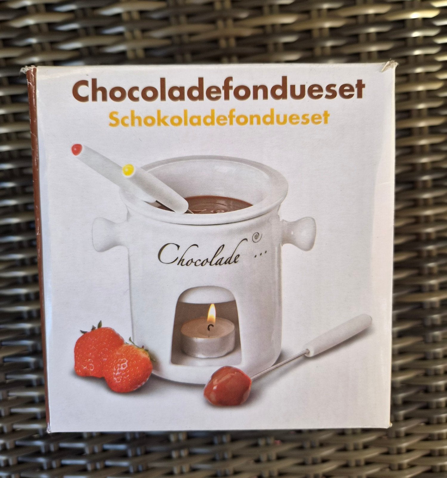 Chocoladefondueset, Ophalen