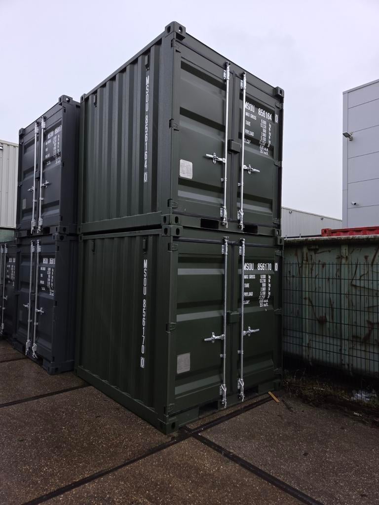 Nieuwe 8ft containers groen. Ral6007, Zakelijke goederen, Machines en Bouw | Keten en Containers, Ophalen of Verzenden