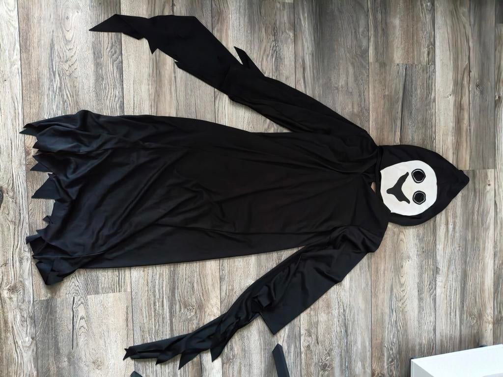 Scream Halloween Kostuum Kind - Zwart Spook Gewaad, Ophalen of Verzenden, Gebruikt, 146 t/m 152, Jongen of Meisje