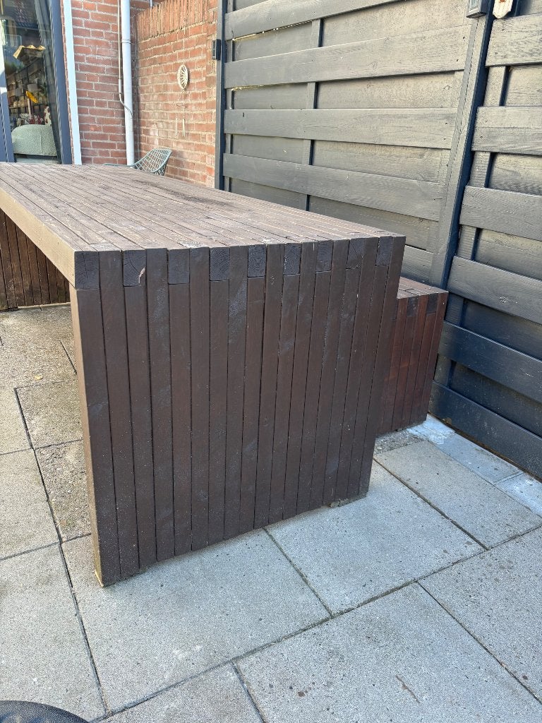 Gratis tuintafel en bank, Ophalen, Gebruikt, Rechthoekig, Hout