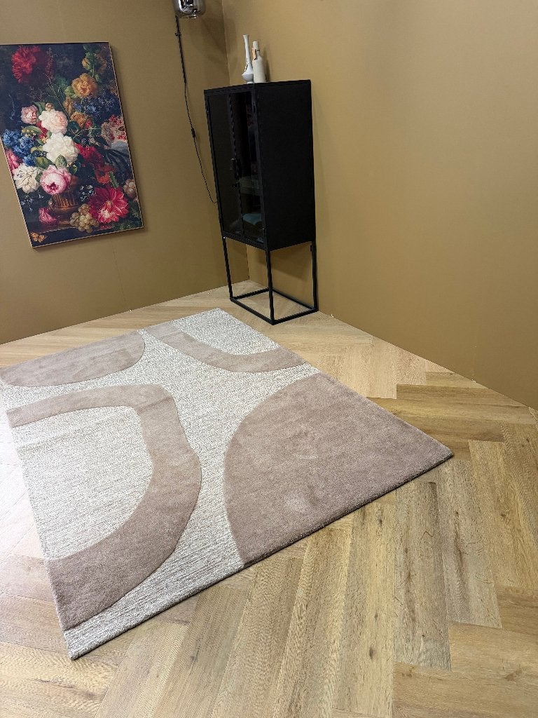 Profijt Bryant Taupe vloerkleed 160 x 230cm, Beige, 150 tot 200 cm, 200 cm of meer, Ophalen of Verzenden
