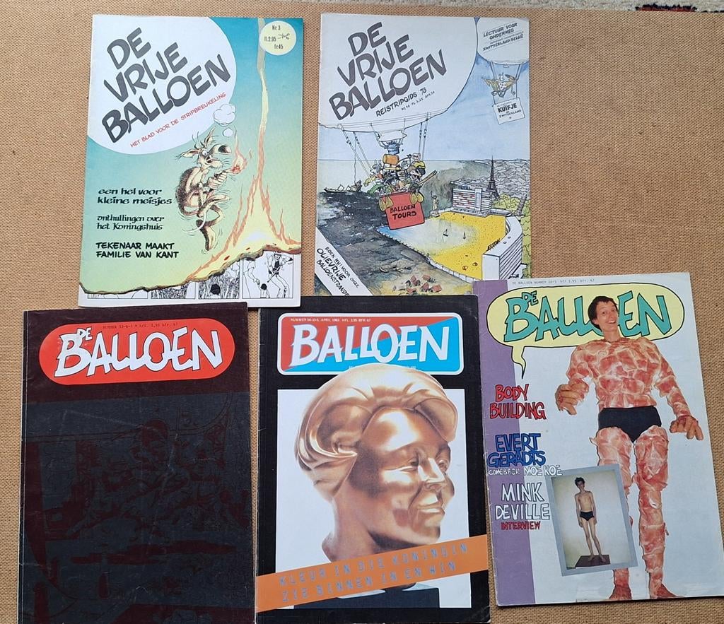 Vijf x Vrije Balloen / Balloen - jaren zeventig tachtig, Boeken, Stripboeken, Gelezen, Meerdere stripboeken, Ophalen of Verzenden