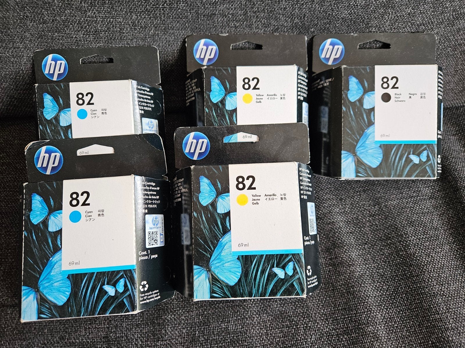 Originele HP 82 cartridges (5x) ongeopend, Computers en Software, Printerbenodigdheden, Ophalen of Verzenden, Nieuw, Cartridge