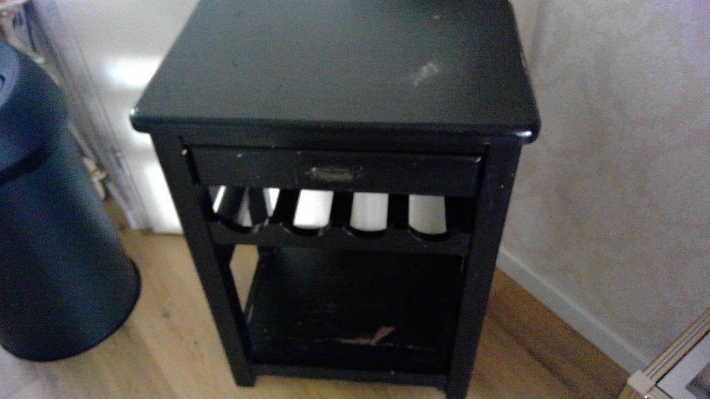 zwarte keukentrolly, Huis en Inrichting, Ophalen, Gebruikt, Hout, Keukentrolley