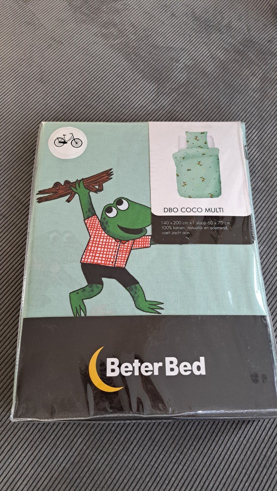 Beter Bed DBO Coco Multi Dekbedovertrek Kikker 140x200, Ademend, Eenpersoons, Dekbedovertrek, Katoen
