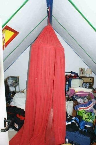 2 klamboes, kinderkamer (rood en lila), Paars, Ophalen, Gebruikt, Klamboe
