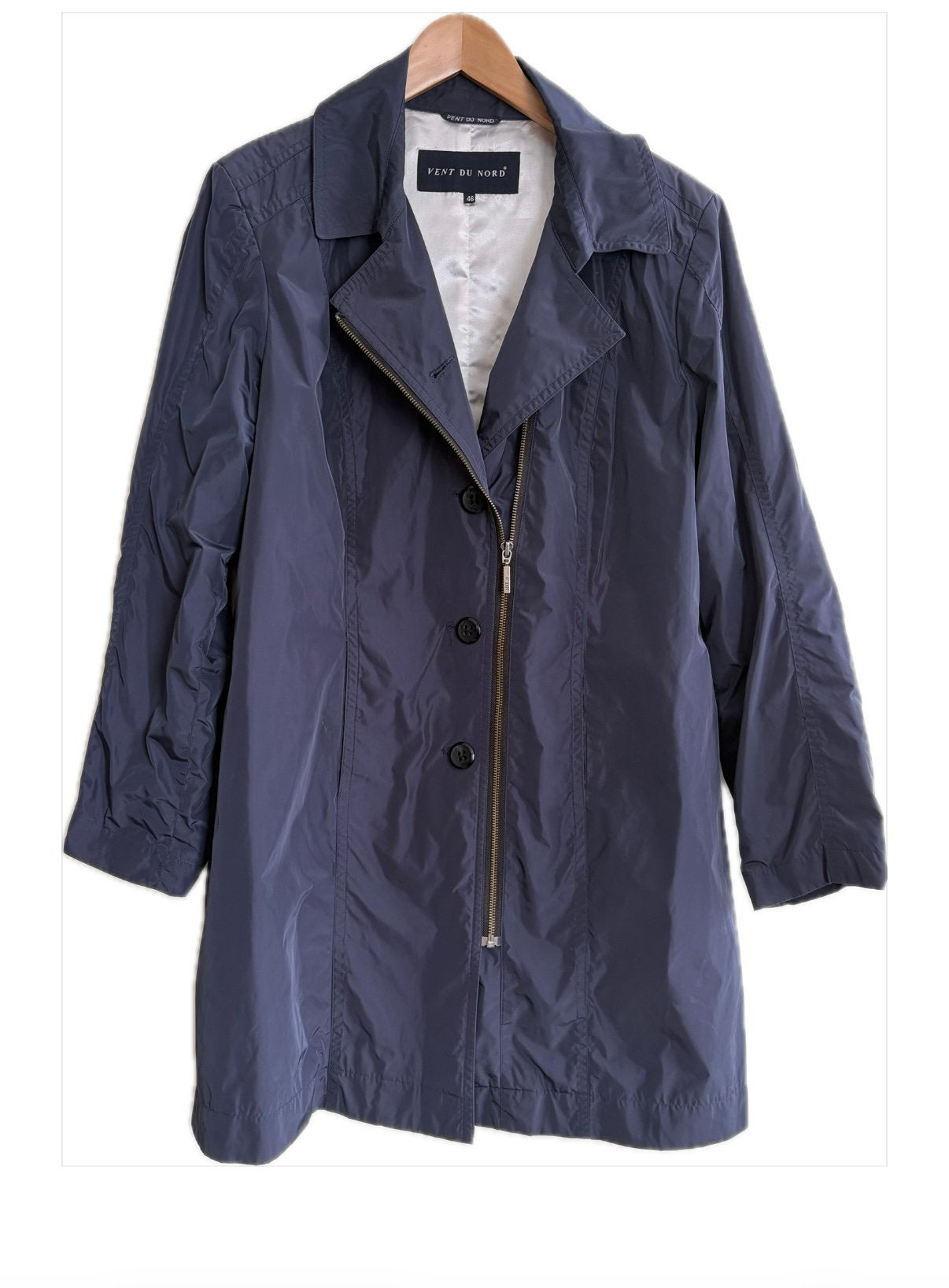 Vent du Nord, marineblauwe parka jas, maat 46, Ophalen of Verzenden, Zo goed als nieuw, Maat 46/48 (XL) of groter, Blauw