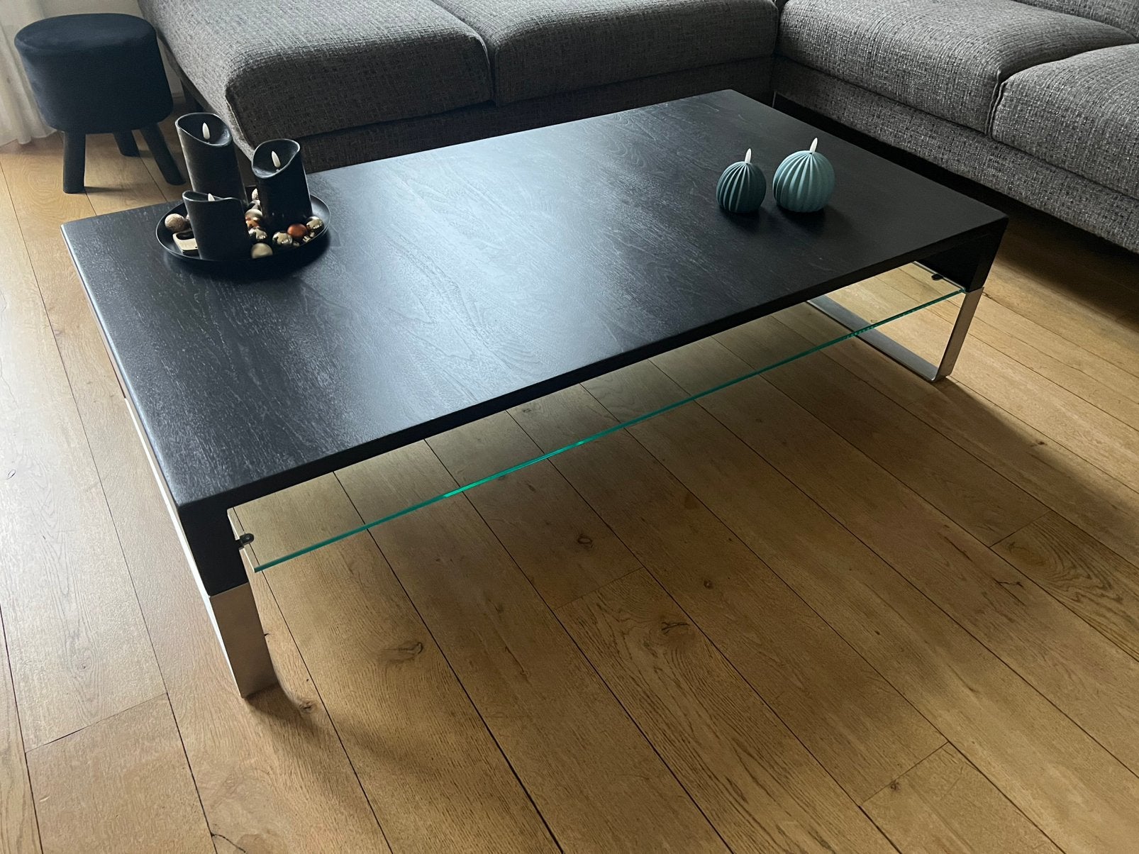 Leolux Aditi salontafel zwart, Ophalen, 100 tot 150 cm, 50 tot 100 cm, Zo goed als nieuw