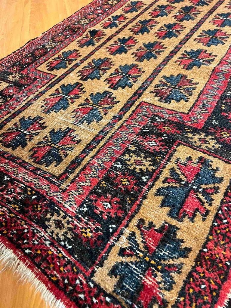 Handgeknoopt Perzisch Bukhara patroon tapijt 140/88 cm, 100 tot 150 cm, Bruin, Djt@dejuistetoon.eu, Zo goed als nieuw