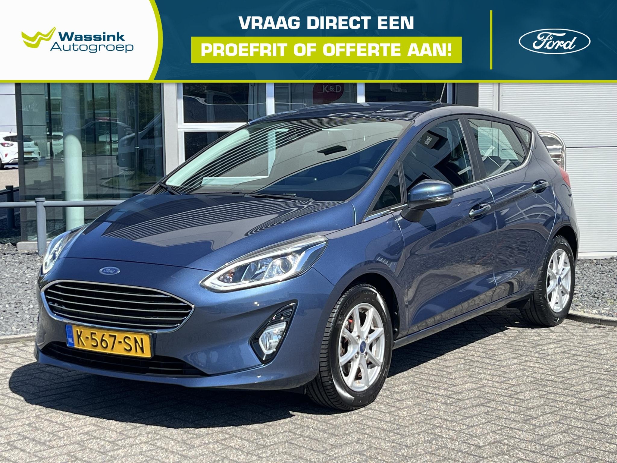 Ford Fiesta 1.0 EcoBoost 100pk 5dr Titanium | Navigatie By a, Auto's, Ford, Voorwielaandrijving, 94 pk, Stof, 580 kg